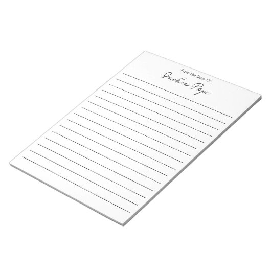 Gepersonaliseerd vanaf het bureau van het 1e Jubil Notitieblok (Schuin)