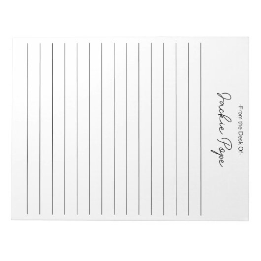 Gepersonaliseerd vanaf het bureau van het 1e Jubil Notitieblok (Voorkant)