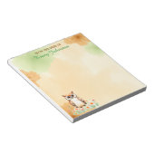 Gepersonaliseerd vanaf het bureau van | Uil en blo Notitieblok (Schuin)