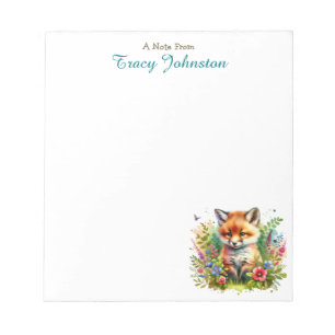 Gepersonaliseerd vanaf het bureau van Vos in blo Notitieblok