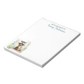 Gepersonaliseerd vanaf het bureau van | wasbeer notitieblok (Linkerzijde)