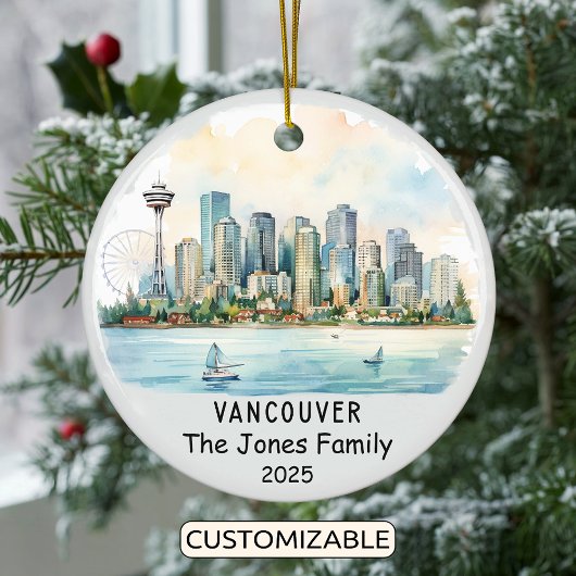 Gepersonaliseerd Vancouver Ornament, Canada Keramisch Ornament