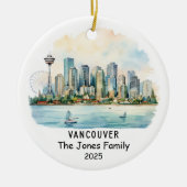 Gepersonaliseerd Vancouver Ornament, Canada Keramisch Ornament (Voorkant)