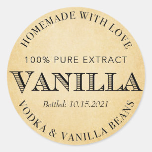 Gepersonaliseerd Vanille-extract VE005_01 Ronde Sticker