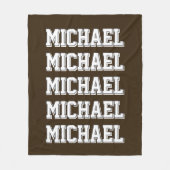 Gepersonaliseerd varsity bruin monogram fleece deken (Voorkant)