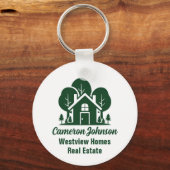 Gepersonaliseerd vastgoedbedrijf Green Forest Hous Sleutelhanger (Voorkant)