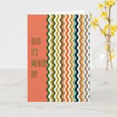 Gepersonaliseerd veelkleurig avy Zigzag Patroon Kaart (Gele Bloem)