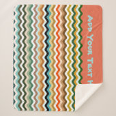 Gepersonaliseerd veelkleurig avy Zigzag Patroon Sherpa Deken (Voorkant)