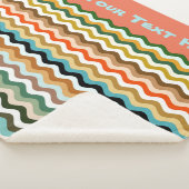 Gepersonaliseerd veelkleurig avy Zigzag Patroon Sherpa Deken (3/4)