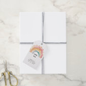 Gepersonaliseerd veelkleurig regenboogontwerp cadeaulabel (Met Touw)