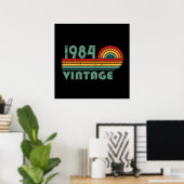 Gepersonaliseerd veertig vintage 40e verjaardagsfe poster (Thuiskantoor)