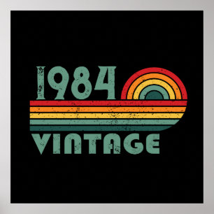 Gepersonaliseerd veertig vintage 40e verjaardagsfe poster