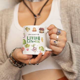 Gepersonaliseerd Vegan Living Life op de Veg Gift Koffiemok