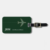 Gepersonaliseerd veilig reisvliegtuig bagagelabel (Voorkant horizontaal)