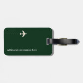 Gepersonaliseerd veilig reisvliegtuig bagagelabel (Achterkant horizontaal)