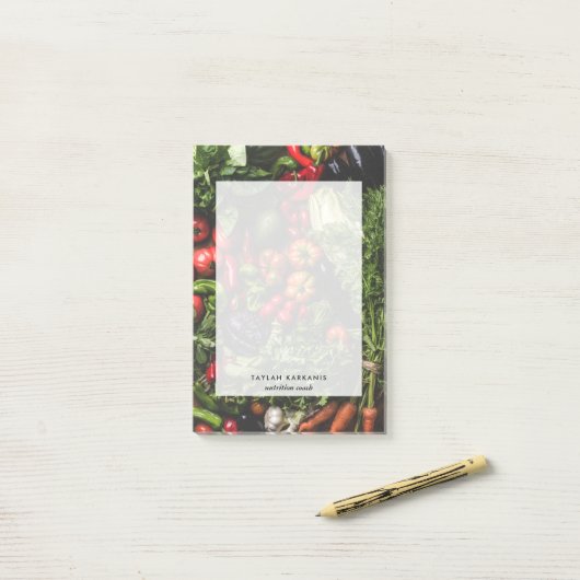 Gepersonaliseerd veld groenten, vers post-it® notes (Op bureau)