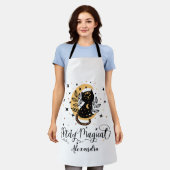 Gepersonaliseerd verblijf Magical Black Cat Schort (Gedragen)