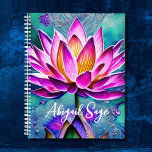 Gepersonaliseerd Verbluffend Roze Lotus Flower Por Planner<br><div class="desc">Verbluffende roze lotusventilatorkanner - Personaliseer een naam of tekst die u wilt toevoegen. - door MI Flower Shop</div>