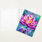 Gepersonaliseerd Verbluffend Roze Lotus Flower Por Planner (Display)