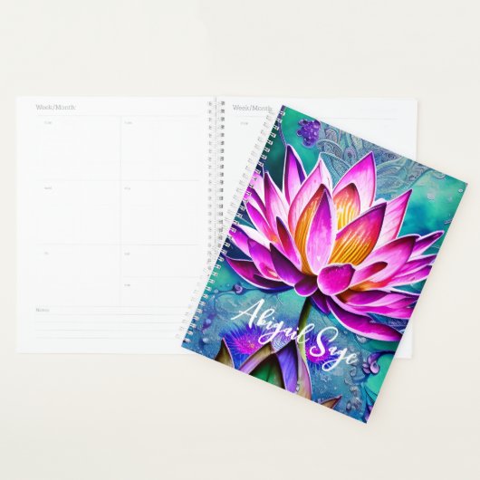 Gepersonaliseerd Verbluffend Roze Lotus Flower Por Planner (Display)
