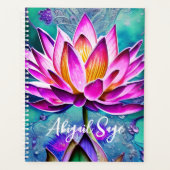 Gepersonaliseerd Verbluffend Roze Lotus Flower Por Planner (Voorkant)