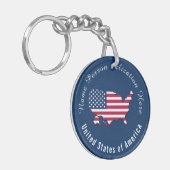 Gepersonaliseerd Verenigde Staten van Amerika Vlag Sleutelhanger (Voorkant Links)