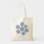 Gepersonaliseerd Vergeet me niet blauwe bloem Tote Bag (Voorkant)