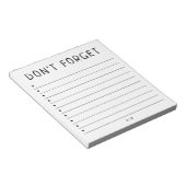 Gepersonaliseerd Vergeet niet | Notitieblok voor t (Schuin)