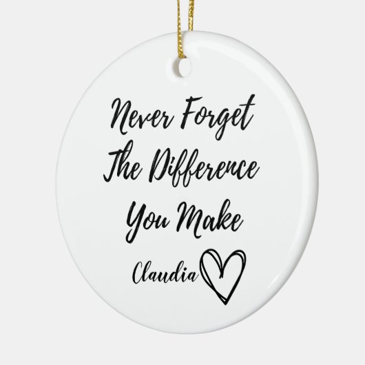 Gepersonaliseerd vergeet nooit het verschil dat je keramisch ornament (Links)
