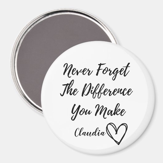 Gepersonaliseerd vergeet nooit het verschil dat je magneet (Voorkant / Achterkant)