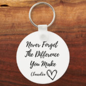 Gepersonaliseerd vergeet nooit het verschil dat je sleutelhanger (Voorkant)