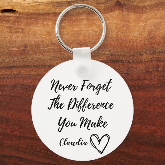Gepersonaliseerd vergeet nooit het verschil dat je sleutelhanger (Voorkant)