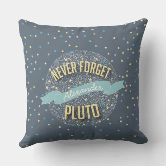 Gepersonaliseerd Vergeet Pluto Polar-Beer nooit Kussen (Achterkant)