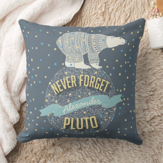 Gepersonaliseerd Vergeet Pluto Polar-Beer nooit Kussen (Deken)