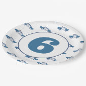 Gepersonaliseerd Verjaardag in Blauw Politie Verja Papieren Bordje (Gekanteld)