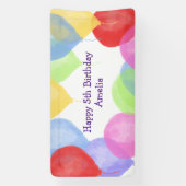 Gepersonaliseerd verjaardagsballonfeest spandoek (Verticaal)
