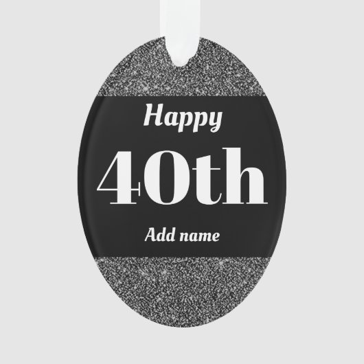 gepersonaliseerd verjaardagscadeau 40th ornament (voorkant)