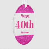 gepersonaliseerd verjaardagscadeau 40th ornament (voorkant)