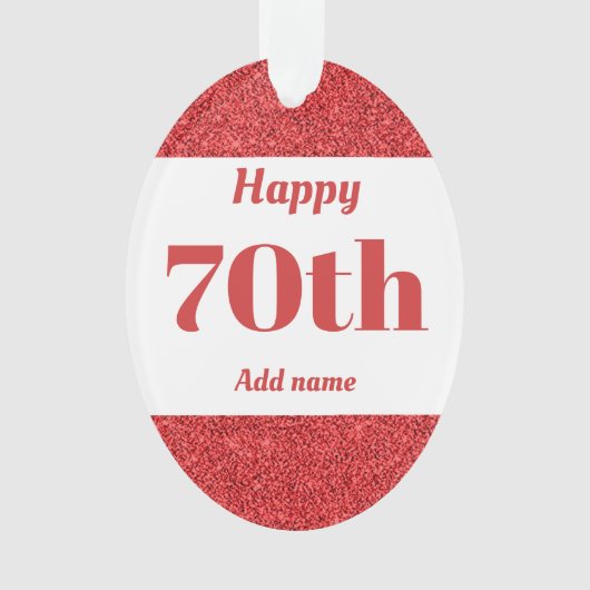 gepersonaliseerd verjaardagscadeau 70th ornament (voorkant)