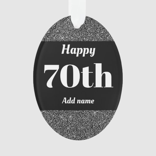 gepersonaliseerd verjaardagscadeau 70th ornament (voorkant)