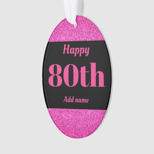 gepersonaliseerd verjaardagscadeau 80th ornament (voorkant)
