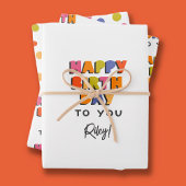 Gepersonaliseerd verjaardagscadeau inpakpapier vel