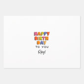 Gepersonaliseerd verjaardagscadeau inpakpapier vel (Voorkant)