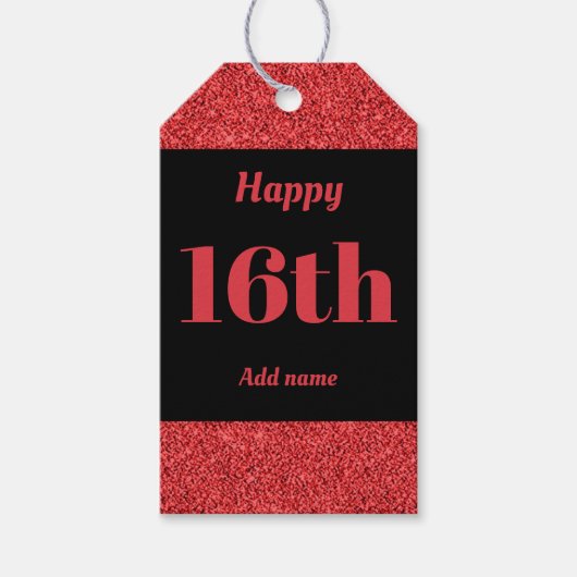 gepersonaliseerd verjaardagscadeau labels 16e cadeaulabel (Voorkant)
