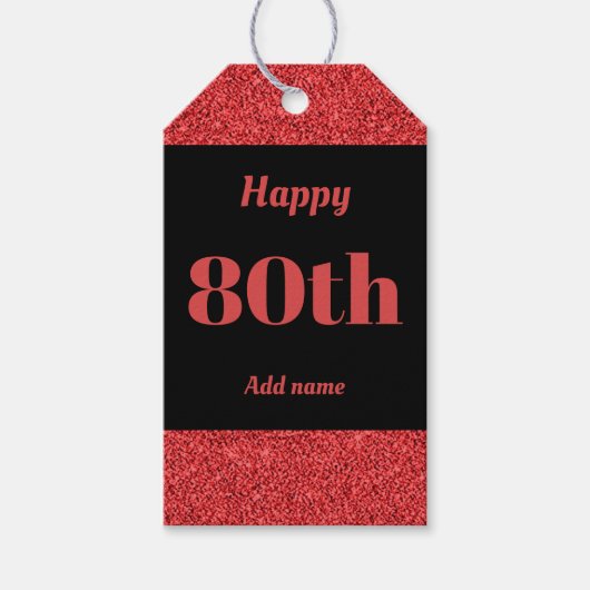  gepersonaliseerd verjaardagscadeau labels 80e cadeaulabel (Voorkant)
