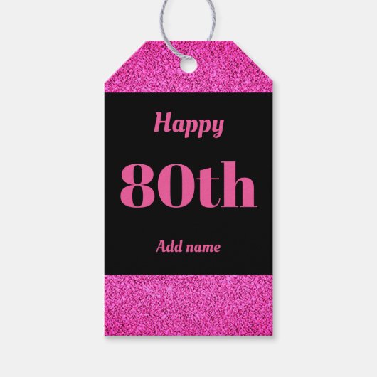  gepersonaliseerd verjaardagscadeau labels 80e cadeaulabel (Voorkant)