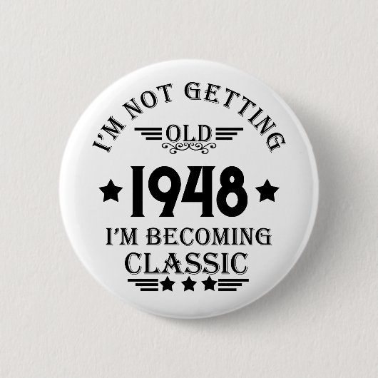 Gepersonaliseerd  verjaardagscadeau ronde button 5,7 cm (Voorkant)