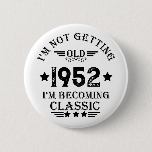 Gepersonaliseerd verjaardagscadeau ronde button 5,7 cm (Voorkant)