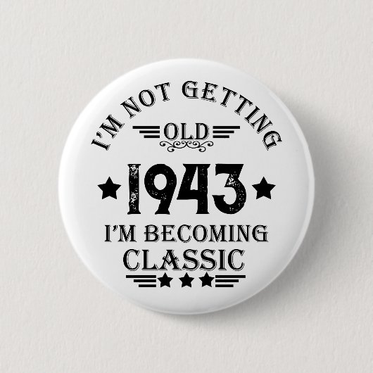 Gepersonaliseerd  verjaardagscadeau ronde button 5,7 cm (Voorkant)