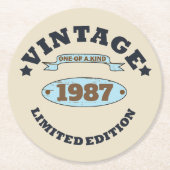 Gepersonaliseerd  verjaardagscadeau ronde kartonnen onderzetter (Voorkant)